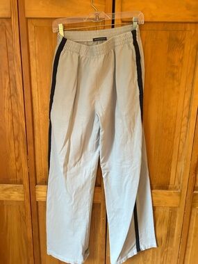 Light Blue Sweatpants with Navy Side Stripe
